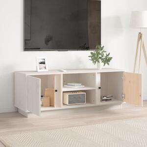 Comodă TV, alb, 110x35x40,5 cm, lemn masiv de pin