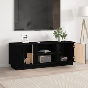 Comodă TV, negru, 110x35x40,5 cm, lemn masiv de pin