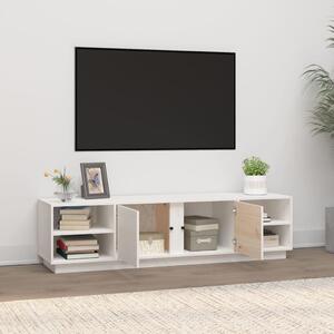 Comodă TV, alb, 156x40x40 cm, lemn masiv de pin