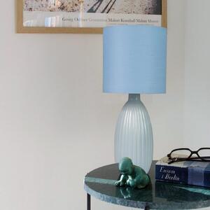 PR Home Lampă de masă Uno, albastru, înălțime 37 cm, textil/ceramică, Albastru, Camera de zi / sufragerie, Ceramică, Modern