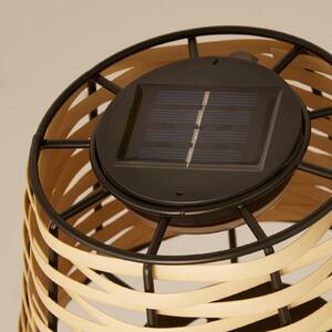 Searchlight Lampa de masă solară cu LED Dalisay, maro, ratan, 31 cm, IP44, Lemn, Lemn, Casă de țară / Rustic