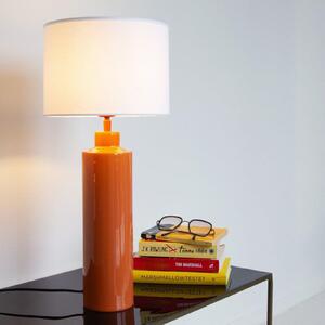 PR Home Lampă de masă Solo, portocaliu/alb, înălțime 65 cm, Portocaliu, Camera de zi / sufragerie, Țesătură / Textil, Modern