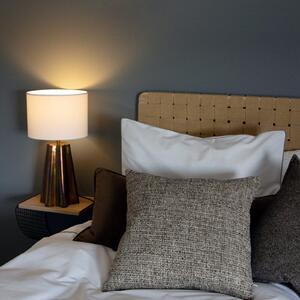 PR Home Lampă de masă Aira, înălțime 50 cm, culoare alamă/alb, Metalic, Camera de zi / sufragerie, Metal