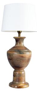 PR Home Lampa de masă Alma, alb/maro, înălțime 69 cm, lemn/țesătură, Alb, Camera de zi / sufragerie, Lemn
