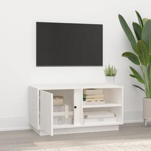 Comodă TV, alb, 80x35x40,5 cm, lemn masiv de pin