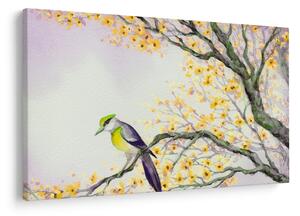 Tablou - Pasăre în copac,acuarelă (90x60 cm)