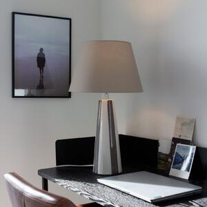 PR Home Lampă de masă Leya, maro/alb, înălțime 54 cm metal/țesătură, Maro / Rugină, Camera de zi / sufragerie, Ceramică, Modern