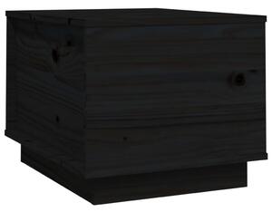 Măsuță de cafea, negru, 40x50x35 cm, lemn masiv de pin