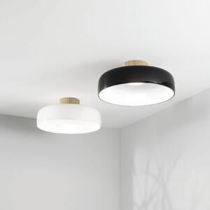 Fabas Luce Plafonieră LED Lunar, negru, sticlă, Ø 42 cm, CCT, dimabilă, reglabil, Negru, Camera de zi / sufragerie, Sticlă, Modern