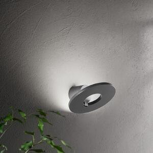 Fabas Luce Lampă LED pentru exterior Elite, gri închis, metal, Ø 24 cm, IP54, Negru, Aluminiu, Modern