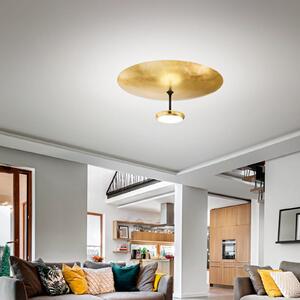 Fabas Luce Plafonieră LED Yuko, auriu/negru, metal, 23 cm, dimabilă, reglabil, Camera de zi / sufragerie, Metal, Modern