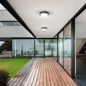 Fabas Luce Lumină LED pentru exterior Owen, gri închis, metal, 23 cm, IP65, Negru, Aluminiu, Modern