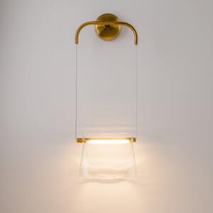 Maytoni Aplică de perete LED Cabaret, alamă/transparent, metal/sticlă, Auriu / Alamă, Camera de zi / sufragerie, Metal