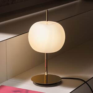 Kdln Lampa de masă cu LED KUSHI, alamă, înălțime 32 cm, dimabilă la intensitate, reglabil, Auriu / Alamă, Camera de zi / sufragerie, Sticlă, Design