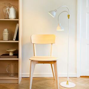 Dyberg Larsen Lampadar Lilje, albă, înălțime 135 cm, cu 2 becuri, Alb, Camera de zi / sufragerie, Metal, Design