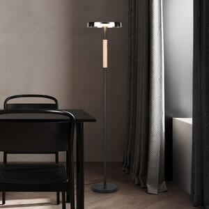 Lampadar LED Celeste crom/lemn 160 cm sticlă/metal Touchdim