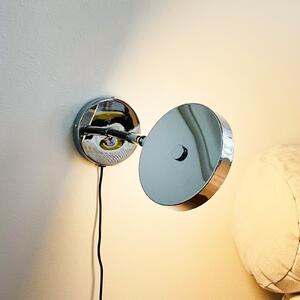Dyberg Larsen Aplică de perete LED Starlight, crom Ø 14 cm, dimabil., reglabil, Metalic, Camera de zi / sufragerie, Metal, Design