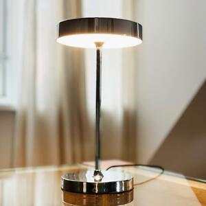 Dyberg Larsen Lampa de masă LED Starlight, crom, înălțime 26 cm, reglabil, Metalic, Camera de zi / sufragerie, Metal, Design