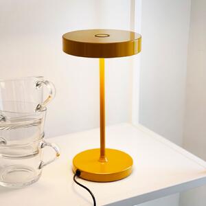 Dyberg Larsen Lampa de masă LED Starlight, galbenă, înălțime 26 cm, reglabil, Galben, Camera de zi / sufragerie, Metal, Design