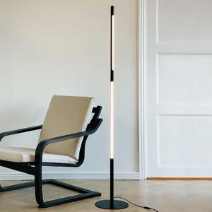 Dyberg Larsen Lampadar LED Vagner, negru, înălțime 150 cm, reglabil, Negru, Camera de zi / sufragerie, Metal, Design