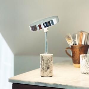 Dyberg Larsen Lampă de masă cu LED și baterie reîncărcabilă Starlight, crom/gri, reglabil, Metalic, Camera de zi / sufragerie, Metal, Design