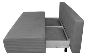 Canapea ZOJA extensibila, 3 locuri, cu lada depozitare, gri inchis, 200x90x87 cm