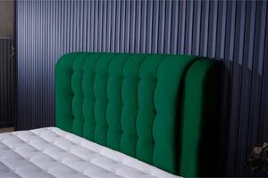 Set Pat tapitat TALIN, 160x200 cm, lada depozitare, verde + Saltea CROWN, cu arcuri, 160x200 cm, H 27 cm
