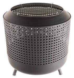 RedFire Vatră de foc cu grătar „Midland”, negru 85083