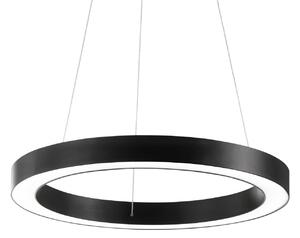 IDEAL LUX Lampă suspendată LED Ideal Lux Oracle, Ø 70 cm, negru, 3.000 K, Negru, Camera de zi / sufragerie, Aluminiu, Modern