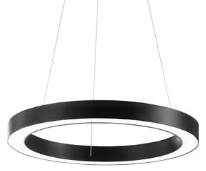 IDEAL LUX Lampă suspendată LED Ideal Lux Oracle, Ø 60 cm, negru, 3.000 K, Negru, Camera de zi / sufragerie, Aluminiu, Modern