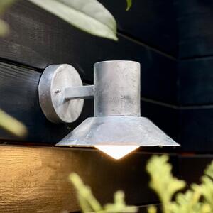 Dyberg Larsen Aplică de perete pentru exterior Venice, zincat, Ø 20 cm, reglabil, Metalic, Metal, Design