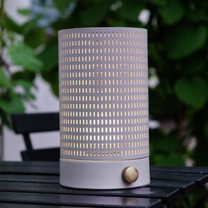 Dyberg Larsen Lampă de masă cu LED și baterie reîncărcabilă Mesh, albă,, reglabil, Alb, Camera de zi / sufragerie, Metal, Design