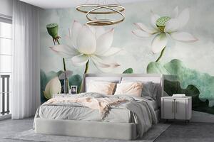 Fototapet Flori de lotus senine în nuanțe discrete, Populare fototapet, Populare fototapet, w01445 - Muralas.ro
