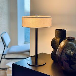 Dyberg Larsen Lampă de masă Calix, negru/natur, 40 cm, Negru, Camera de zi / sufragerie, Metal, Design