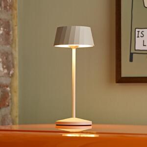 Sigor Lampa de masă cu LED și baterie reîncărcabilă Facetta, bej, 22 cm, metal, CCT, reglabil, Bej, Camera de zi / sufragerie, Aluminiu, Modern