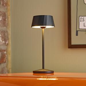 Sigor Lampa de masă cu LED și baterie reîncărcabilă Facetta, negru, 22 cm, metal CCT, reglabil, Negru, Camera de zi / sufragerie, Aluminiu, Modern
