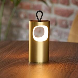 Sigor Lampa de masă cu LED și baterie reîncărcabilă Lunari, auriu 16 cm metal CCT IP44, reglabil, Auriu / Alamă, Camera de zi / sufragerie, Aluminiu, Modern