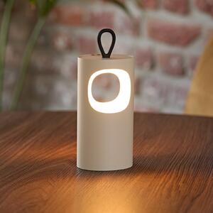 Sigor Lampa de masă cu LED și baterie Lunari, bej, 16 cm, metal, CCT IP44, reglabil, Bej, Camera de zi / sufragerie, Aluminiu, Modern