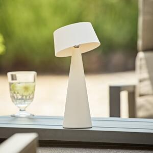 Sigor Lampa de masă cu LED și baterie reîncărcabilă Solino, albă, solară/USB, 26 cm,, reglabil, Alb, Camera de zi / sufragerie, Aluminiu, Modern
