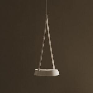 Sigor Lampă suspendată LED cu baterie Mahina, albă, Ø 17 cm, metal, CCT, reglabil, Alb, Camera de zi / sufragerie, Aluminiu, Modern