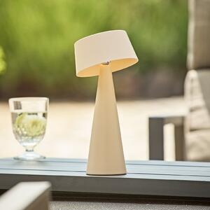 Sigor Lampa de masă cu LED și baterie Solino, bej, solară/USB, 26 cm, IP44, reglabil, Bej, Camera de zi / sufragerie, Aluminiu, Modern