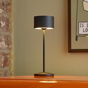 Sigor Lampa de masă cu LED-uri și baterie Veluna, negru, înălțime 25 cm IP44 dim CCT, reglabil, Negru, Camera de zi / sufragerie, Aluminiu, Modern