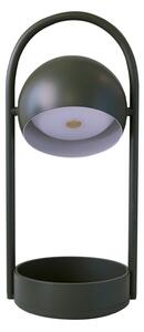 FRANDSEN Lampa de masă cu LED Ball Portable, verde măslin, oțel, reglabil, Verde, Camera de zi / sufragerie, Metal, Design