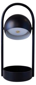 FRANDSEN Lampă de masă cu LED și baterie reîncărcabilă Ball Portable, negru,, reglabil, Negru, Camera de zi / sufragerie, Metal, Design