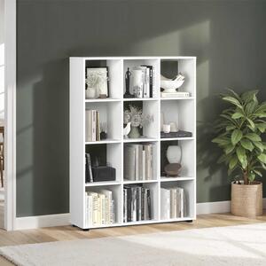 Biblioteca Adore Cubic, Alb - Stejar, 104x141x30 cm