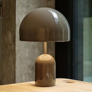 Tom Dixon LED-Lampa de masă Bell, taupe, înălțime 43 cm, dimabilă, reglabil, Gri, Camera de zi / sufragerie, Metal, Design