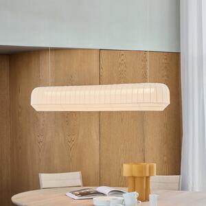 Northern Lampă suspendată LED Tradition liniară, textilă, alb murdar, reglabil, Alb, Camera de zi / sufragerie, Țesătură / Textil, Design