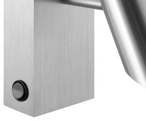 Brilliant Spot LED de perete Risell, lățime 9 cm, metal culoare aluminiu, reglabil, Metalic, Camera de zi / sufragerie, Aluminiu, Modern
