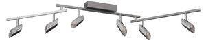 Brilliant Spot LED pentru tavan Risell, lungime 142 cm, culoare aluminiu, reglabil, Metalic, Camera de zi / sufragerie, Aluminiu, Modern