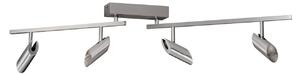 Brilliant Spot LED pentru tavan Risell, lungime 104 cm, culoare aluminiu, reglabil, Metalic, Camera de zi / sufragerie, Aluminiu, Modern